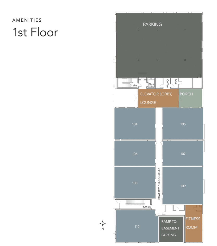 First Floor Plan, Luxury condos Raleigh nc